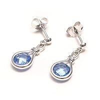 925 sterling silver earrings with eye-catching faceted synthetic spinel