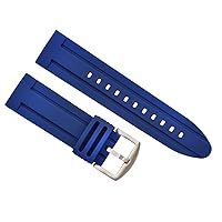 Ewatchparts 26MM PAM RUBBER WATCH BAND DIVER STRAP COMPATIBLE WITH SWISS LEGEND MILITARE SILICONE BLUE