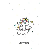 Unicorn Art Notebook- Cute Unicorn On Pink Glitter Effect Background, Large Blank Sketchbook For Girls 3: Notebook Planner - 6x9 inch Daily Planner ... Do List Notebook, Daily Organizer, 114 Pages