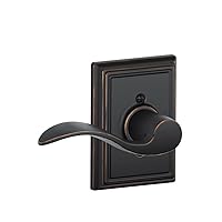 SCHLAGE Accent Lever with Addison Trim Non-Turning Lock in Aged Bronze - Left Handed - F170 ACC 716 ADD LH