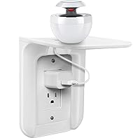 Wall Outlet Shelf, Phone Charging Holder, Wall Shelf Organizer with Built in Cord Storage & Room for Bulky Plugs, Perfect for Bathroom, Kitchen, Bedrooms