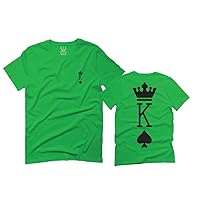 Front and Back King Queen Couple Couples Gift her his mr ms Matching Valentines Wedding for Men T Shirt