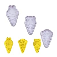 Monkey Rabbit Hippo Cat Panda Tiger Ice Cream Spring Mold Cookie Stamp Pastry Tools Biscuit Moulds (type A)