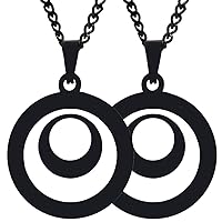 2PCS Solid Steel Engraved Okinawa Prefecture Flag Japan Mens Womens Pendant Necklace Chain