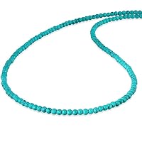 Natural Turquoise Gemstone Bead Necklace With Different Shape in 925 Sterling Silver Adjustable Lock Chain Daily Wear Jewelry For Women Girls