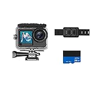 Camera Action Camera 4K 60FPS 20MP 2.0 Touch LCD EIS Dual Screen WiFi 5m Body Waterproof Remote Control 4X Zoom Sports Cam (Size : Standard, Color : with RC and 128G)