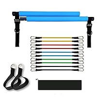 MADALIAN 150LB Adjustable Pilates Bar Set with 5 Resistance Bands Portable Gym Stick for Full Body Workout Yoga Home Ftiness