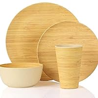 Dinnerware Set Dishware Set Reusable Tableware Set for Bamboo (Bamboo)