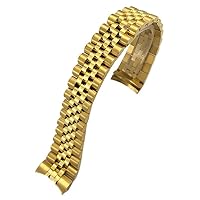 316L Stainless Steel 20mm Watch Strap for 36mm Rolex Datejust 116233 116234 Silver Golden Solid Metal Watchband (Color : Golden, Size : 20mm for RLX)