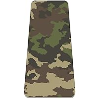 Army Green Camouflage Premium Thick Yoga Mat Non Slip for Home Exercise Fitness Yoga and Pilates (72