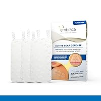 Embrace Active Scar Defense for New Scars, FDA-Cleared Silicone Scar Sheets, 4.7 Inch, Large, 30 Day Supply