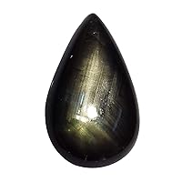 3.23 Ct. Natural Pear Cabochon Black Star Sapphire Thailand Loose Gemstone
