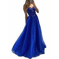 A-Line Classic Evening Dress Sweetheart Sleeveless Floor Length Tulle Prom Dress with Appliqued Beading 2024