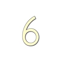 House Number 6 AVENIDA Door Numbers in 3 Sizes (15, 20, 25cm / 5.9, 7.8, 9.8in) Modern Floating House Number Acrylic incl. Fixings, Colour:Ivory, Size:15cm / 5.9'' / 150mm