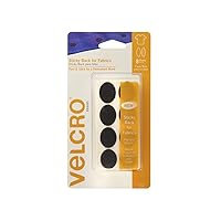 VELCRO Brand for Fabrics | Permanent Sticky Back Fabric Tape for Alterations and Hemming | Peel and Stick - No Sewing, Gluing, or Ironing | Pre-Cut Ovals, 1 x 3/4 inch, Black - 8 Sets,91879