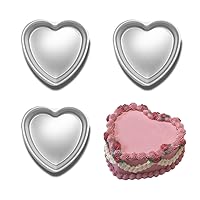 8 Inch Heart Shape Cake Mold Set of 3, 2 inch deep Baking Pan,Anodized Heart Cake Pan, Aluminum Cake Pan, For Valentine's Day Wedding Birthday and Other Occasions