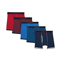 Hanes boys Boxer Briefs, Moisture-wicking Cotton Stretch Underwear, Assorted 5-pack