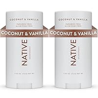 Native Deodorant Contains Naturally Derived Ingredients, 72 Hour Odor Control | Deodorant for Women and Men, Aluminum Free with Baking Soda, Coconut Oil and Shea Butter | Coconut & Vanilla, 2-Pack