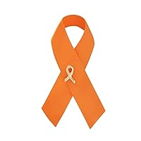 Orange Ribbon Awareness Pins - Ribbon, Round and Angel Shaped Orange Awareness Pins for Kidney Cancer, Leukemia, Multiple Sclerosis, Hunger, Gun Violence/Mass Shooting Awareness - Perfect for Support Groups, Gift-Giving and Fundraisers
