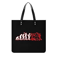 Drummer Evolution PU Leather Tote Bag Top Handle Satchel Handbags Shoulder Bags for Women Men