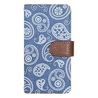AQUOS mini SH-M03 Case Cover Notebook Type Aquos Mini #012 Denim Fabric Light Blue Paisley Smartphone Cover Smartphone Case Notebook Case Notebook Cover shm03-tc012-lb04