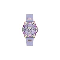 GUESS Ladies 40mm Watch - Purple Strap Lavender Dial Iridescent Case