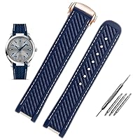 20mm Watchband Curved End Silicone Rubber Watch band with Metal for Omega strap Seamaster 300 AQUA TERRA AT150 8900 + Tools