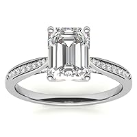 JEWELERYIUM 1 CT Emerald Cut Colorless Moissanite Engagement Ring, Wedding/Bridal Ring Set, Halo Style, Solid Sterling Silver, Anniversary Bridal Jewelry, Gorgeous Birthday Gift for Wife