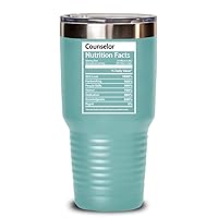 Counselor Nutrition Facts 20 Oz 30 Oz Insulated Tumbler, Gift For Graduation Congrats On New Job Cup, Funny Retirement Coworker Coworker Appreciation
