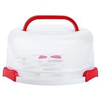 Cake Containers with Lids, BPA-Free Cake Carrier Cake Holder Cupcake Carrier Portable Round Cake Keeper Two Sided Base for Pies Cookies Nuts Fruit etc - Suitable for 10 inch Cake Perfect Gifts