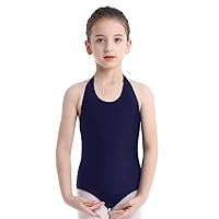 Kids Girls Halter Neck Gymnastics Leotard Cutout Back Ballet Dance Top Athletic Shirt One-Piece Bodysuit Jumpsuit