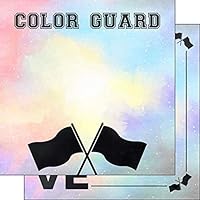 Scrapbook Customs 39363 Color Guard Watercolor 12 Inch x 12 Inch Double-Sided Scrapbook Paper - 1 Sheet