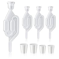 S-Shape Twin Bubble Airlock for Wine Making, 4 Pack Airlock for Wine Fermenting, Brewing, Beer, Wine, Sauerkraut, Kimchi and Other Fermentation