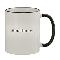 #methane - 11oz Colored Handle and Rim Coffee Mug, Black