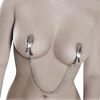 Adjustable Metal Nipple Clamps with Chain SM Toy Non-Piercing Nipple Clamps Nipple Rings BDSM Adult Sex Toys for Men Women Sexual Wellness Gifts for Him Her