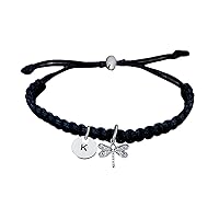 Personalized Dragonfly Bracelet, Dragonfly Gift, Custom Inital Letter Adjustable Bracelet, Dragonfly Lover Gift, Pet Name Jewelry for Girls