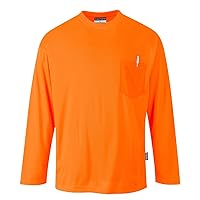 Portwest S579 Cotton Non ANSI Pocket Long Sleeve T-Shirt Orange, Small