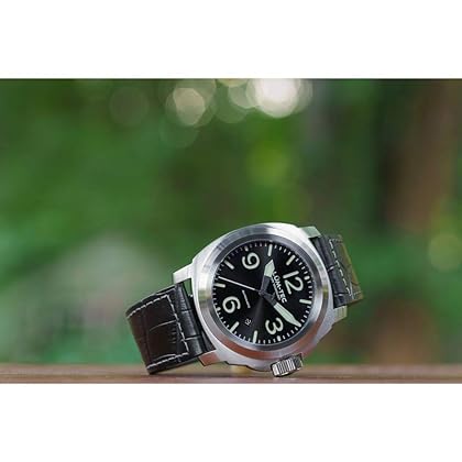 Lum-Tec M81 Automatic Black Wrist Watch | Leather Wrist Watch Band