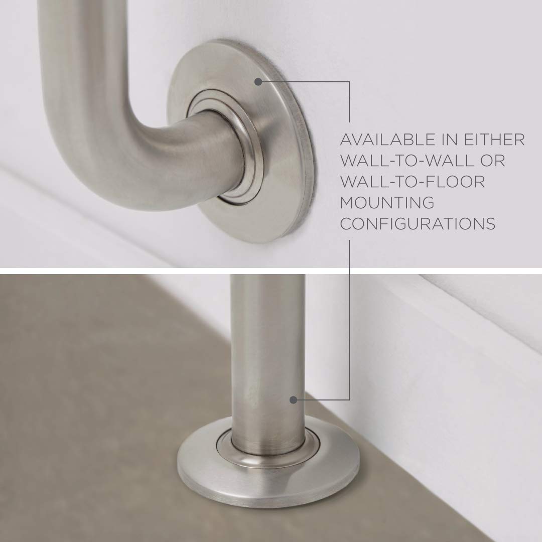 Seachrome Bathroom Grab Bar, Wall to Floor Stainless Steel Swing Away Grab Bar, 1 1/4-Inch Diameter, Handicap Grab Bar, Safety Rail, Satin Stainless (Model: GW-4339-Q-SS)