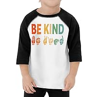 Be Kind Rainbow Toddler Baseball T-Shirt - Inspiring Clothing - Be Kind Themed Gift