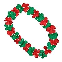 Non Light Up Hawaiian Flower Christmas Lei Necklace Red Green