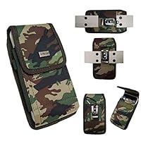 AIScell Camouflage Clip Holster for DuraForce Ultra 5G, DuraForce Ultra 5G UW (E7110) Rugged Nylon Tactical Pouch Case w/Secure Metal Belt Clip and Carabiner Fit with Rubber Cover on