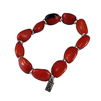 E B Evelyn Brooks Designs Classic Stretchy Adjustable Beaded Bracelet for Women 6.5” - 7.5” w/Meaningful Good Luck Huayruro Seeds Beads - Great Gifts for Mom, Daughter, Sister, Aunt, Girlfriend