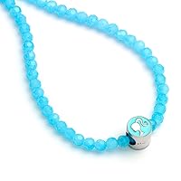 Barbie™️ Blue Bead Necklace Silhouette Charm, One Size, Zinc