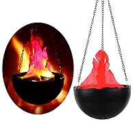 Flame Light Artificial Fake Fire Simulation Flame Hanging Electronic Brazier Lamp for Party Stage Halloween Christmas Decor Lighting, 8 in/20cm