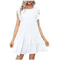 Dresses for Women 2024 Plus Size Summer Dresses Trendy Flowy A-Line Tiered Swing Sundress Casual Beach Vacation Dresses