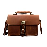 Men Genuine Leather Laptop Bag 15.6