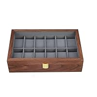 12 Mesh Wooden Watch Box Storage Box Jewelry Box Display Watch Box Stand For Watch Display (Color : A, Size