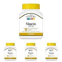 21st Century Niacin Tablets, 100 mg, 110 Count (Pack of 4)