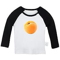 Fruit Apricot Cute Novelty T Shirt, Infant Baby T-Shirts, Newborn Long Sleeves Graphic Tee Tops
